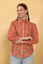 *Rust Cotton Shifli Shirt - Image 6