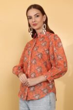 *Rust Cotton Shifli Shirt - Image 4