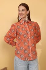 *Rust Cotton Shifli Shirt - Image 3