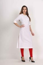 Cotton Flex Straight Kurta with Folding Sleeves - Image 13