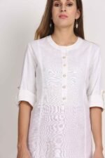Cotton Flex Straight Kurta with Folding Sleeves - Image 11