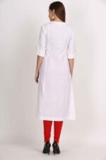 Cotton Flex Straight Kurta with Folding Sleeves - Image 10