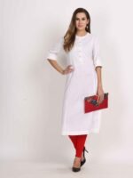 Cotton Flex Straight Kurta with Folding Sleeves - Image 9