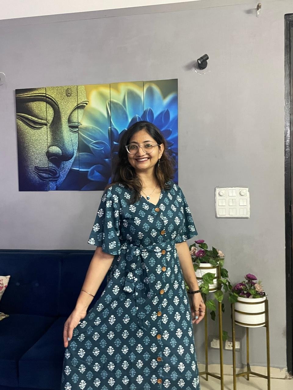 a line dress indigo1